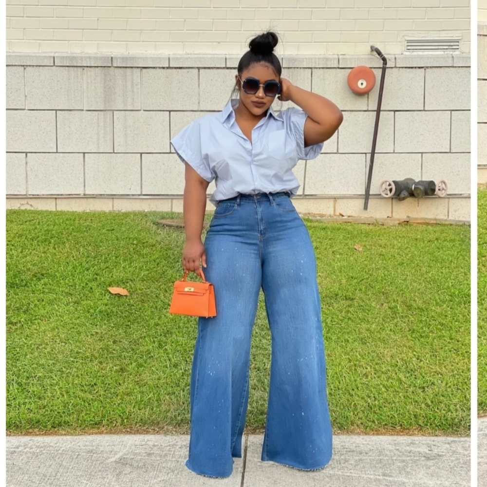 Wide Leg Denim Jeans